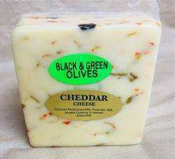 Black and Green Olive Cheddar 1 lb.
